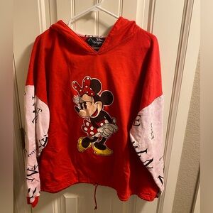 Vintage Disney Originals L XL Sweatshirt Hoodie Minnie Mouse Red Disney Parks